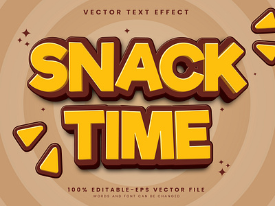 Snack Time 3d editable text style Template fast food