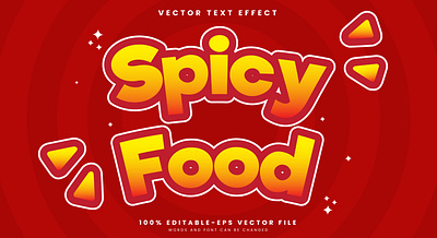 Spicy Food 3d editable text style Template fried chicken