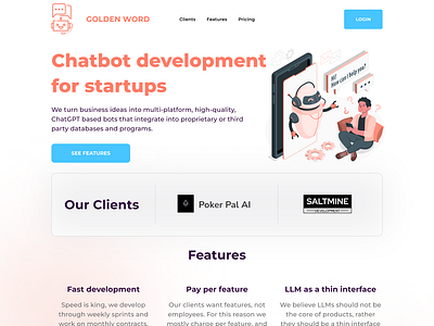 Website design for chat bot app app bot branding design gpt graphic design ia illustration landing logo re design service typography ui ux vector