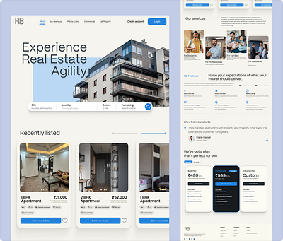 Property Listing Website - Landing Page branding landingpage ui
