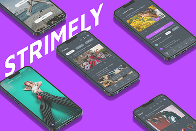 Strimely - UGC Video Streaming app design branding design mobile app design ui ux ux design