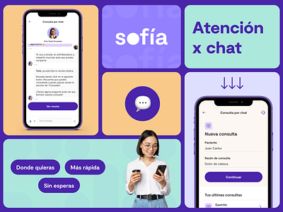 Atención médica por chat 💬 app chat health healthtech infertace ui ux uxui