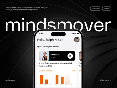 Fitness App UX/UI – Tracking and Brand Identity android app design branding dashboard design exercise fitness fitness app fitness tracking fitness ui health tech healthcare ios mobile app rehabilitation tracker ui ux uxui design workout app
