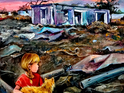 Original painting, War in Ukraine, Сat and girl, Ukrainian art art cat girl hand painted paint ukraine war