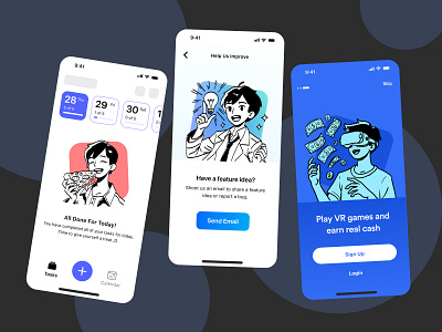 Inkjar People Illustrations - Usage in Mobile avatars character creative market empty state flat freebie illustration pack illustration set illustrations inkjar landing page mobile outline people ui ui design ui inspiration ui8 ux vector