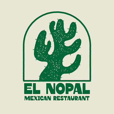 El Nopal Restaurant Logo food graphic design illustration logo