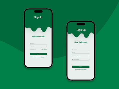 Clean & Modern Mobile App | Sign In & Sign Up UI dailyui