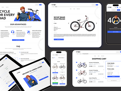 Online Bicycle Shop 404 bicycle bike catalog design error faq form item landing login online registration shop store ui ux web