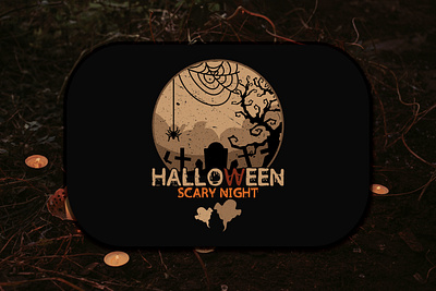 Halloween Scary Night T-shirt Design happy halloween