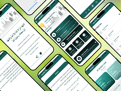 MUSLIM ESSENTIALS ( APP UI ) apps graphics appstore design graphic design mobile app playstore prototyping ui uiux