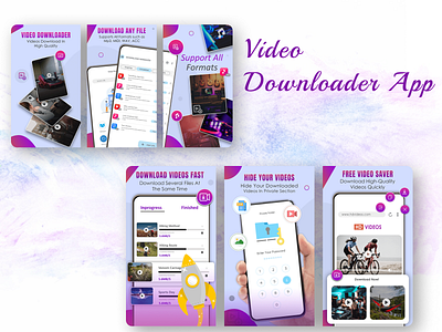 VIDEO DOWNLOADER APP ( SCREENSHOTS ) apps graphics appstore appstore graphics graphic design mobile app playstore playstore graphics screenshots ui uiux