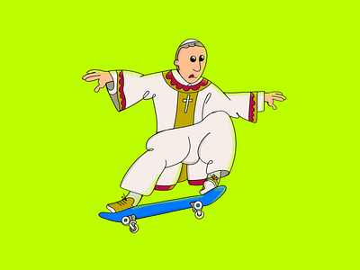 Halfpipe Pope character design character illustration freedom imam muslim pope religion skateboarding urban