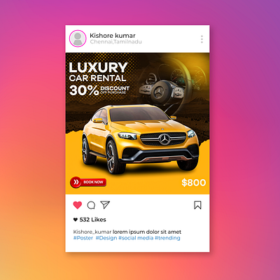 Car Poster design branding graphic design illustration photoshop posterdesign socialmedia typography visual design