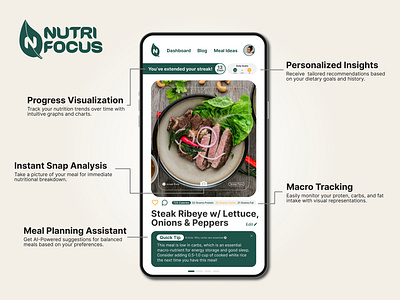 NutriFocus - App Mockup app design branding business design graphic design logo ui ux vector