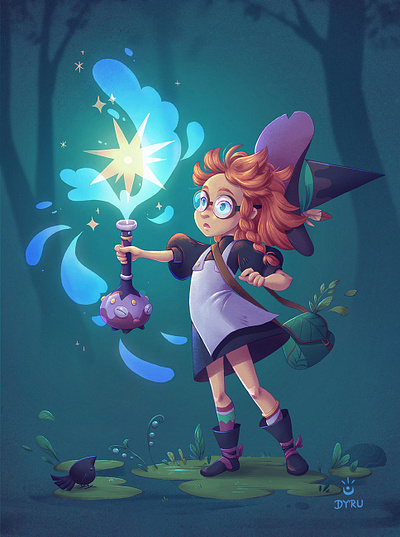 Apprentice witch's first day illustration