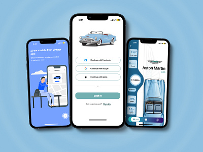 Vintage Cars- Mobile App branding figma logo ui uiux user experience user interface