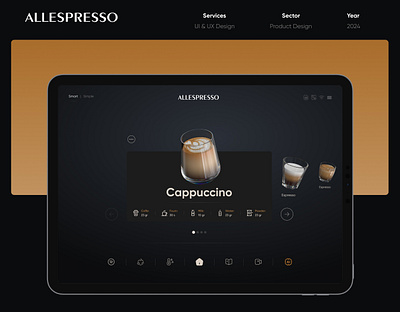 Allespresso, Coffee Maker UI/UX Design 3d 3dart coffee dashboard design product ui uiux userinterface ux wireframe