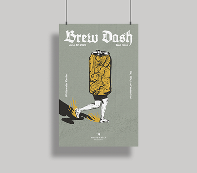 Campion Can Will Win beer beer can brew dash illustration outdoors race retro runner running simple