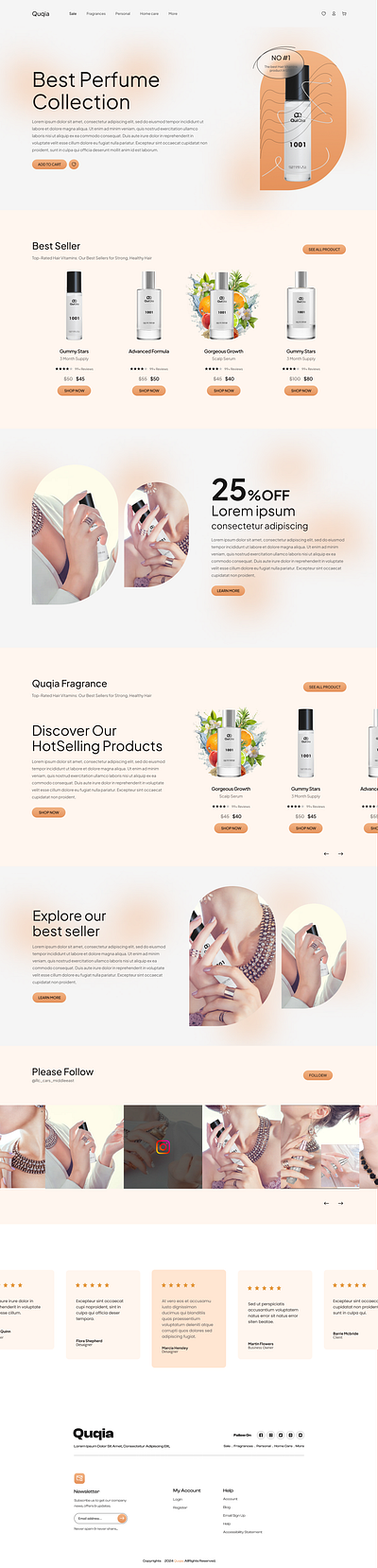 Perfume Website Design ui