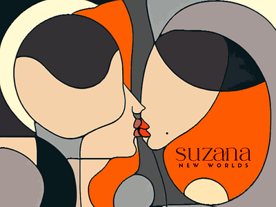 Egyptian kiss abstract branding il illustration kissing marjannavab