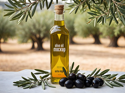 Glass Olive Oil Bottle bottle can extra virgin free freebie glass label mockup natural oil olive olive oil organic