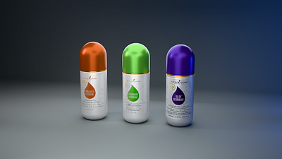 Roll on Deodorant 3D product render with custom label 3d 3dart 3dproduct blender branding deodrant design graphic design postproduction rollon