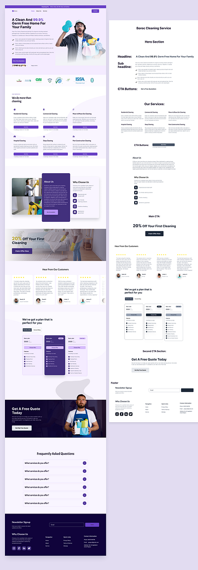 Design and Designable Copy cleaning service copywriting freelance interface landing page ui ux