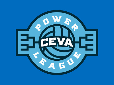 CEVA Power League athletic badge badge design brand brand identity branding design graphic design logo logo design nike oregon portland rebrand rebranding sports sports design typography volleyball