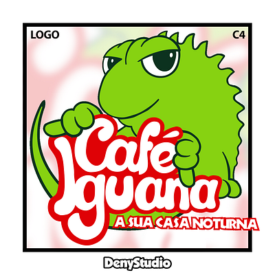 Logomarca Café Iguana balada boate botucatu cafe cafe iguana casa noturna danceteria denystudio ds iguana vida noturna