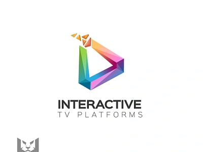 Colorful Media logo for Interactive TV Platforms 2d 3d art branding design graphic design logo polygons tv