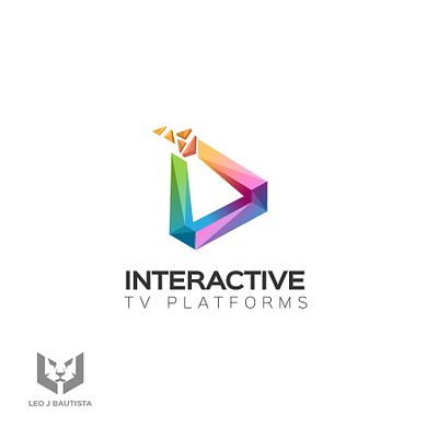 Colorful Media logo for Interactive TV Platforms 2d 3d art branding design graphic design logo polygons tv