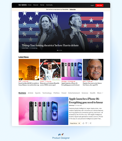 NC News || Landing Page Design design figma landing page news ui ux