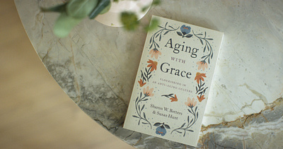 Aging With Grace Book Cover Design book cover book cover design flowers graphic design illustration