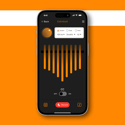 KalimbaX - A digital kalimba interface figma interaction design mobile ui ux