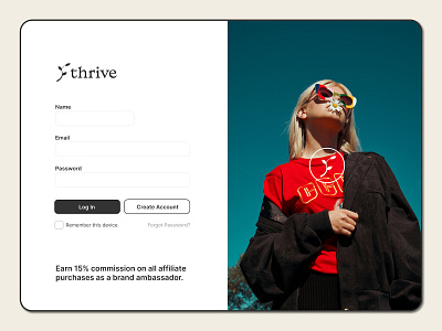 Ambassador Sign Up Page - Thrive Apparel branding business design graphic design logo ui ux web design