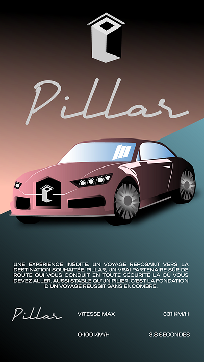 Poster voiture Pillar graphic design illustration poster