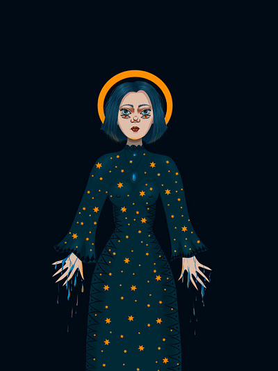 Star Witch illustration book illustration character design digital art drawing eyes illustration night procreate stars witch woman