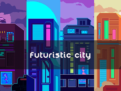 Free Futuristic City Pixel Art Backgrounds 2d art asset assets background backgrounds bg cyberpunk future futuristic game assets gamedev indie indie game parallax pixel pixelart pixelated seamless set