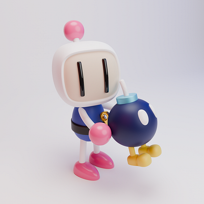 Bomberman 3d art modeling render