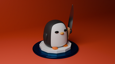 Penguin 3d art branding design illustration modeling render