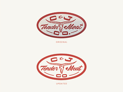 C&J Tender Meat Co. alaska brand design branding butcher design graphic design logo longhorn rebrand retro typography vector vintage western