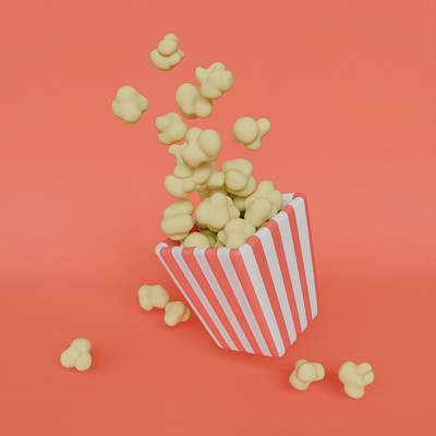 Popcorn 3d art design graphic design illustration modeling render