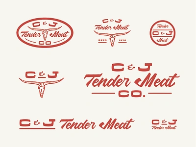 C&J Tender Meat Co. 70s alaska brand brand design branding butcher design flat graphic design groovy illustration logo retro typography vector vintage wordmark