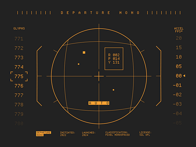 Flight deck dark mode font interface pixel sci fi type typography ui