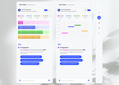 AI-powered customer management chat assistant. design figma software ui website