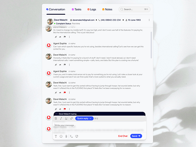 AI-powered customer management SaaS chat design figma landing page software ui website