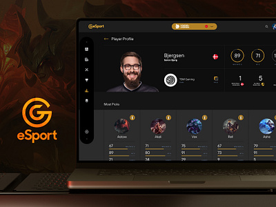 GGeSports dashboard data driven design esports gaming information architecture league of legends product design ui web design