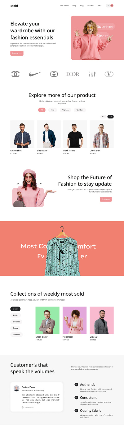 Clothing Store Website graphics design ui ux website