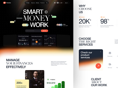 Fintech Platform crm dark digital elementor finance fintech framer landing marketing mode page platform saas software template theme ui webflow website wordpress