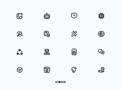 Iconin: AI Icons Set ai app icons artificial tecgnology auto bot flat icons icon icon pack icon set iconin iconography iconset illustration line icons robot stroke icons